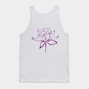 Purple Lotus Calligraphy Tank Top